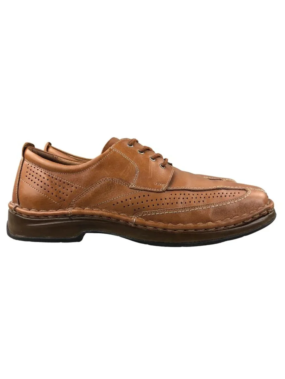 Alfani Men's 11.5M Neptune Tan Leather Lace-Up Bicycle Toe Oxford Dress Shoes